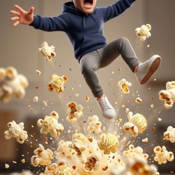 Turn your Photo into Tiny Man with Exploding Popcorn - Free Ai Prompt