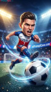 USA Football Chibi Action Mascot - Free Ai Image Prompt