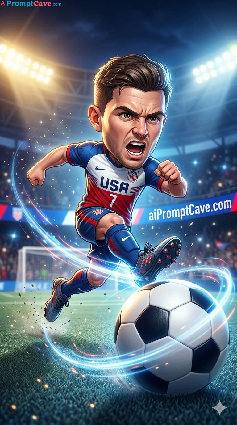 USA Football Chibi Action Mascot - Free Ai Image Prompt