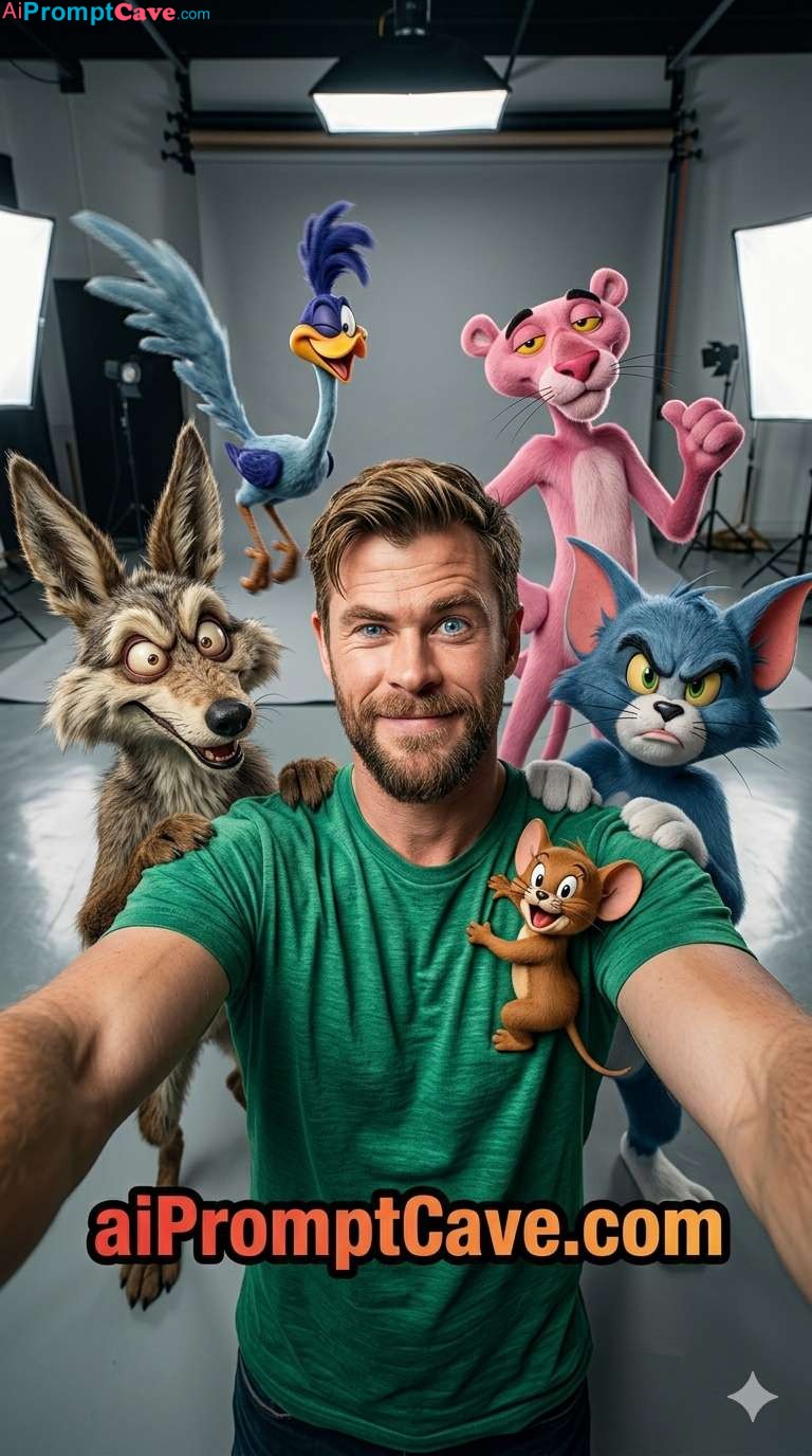 Ultra Realistic Cartoon Characters Selfie Prompt - Free Ai Prompt