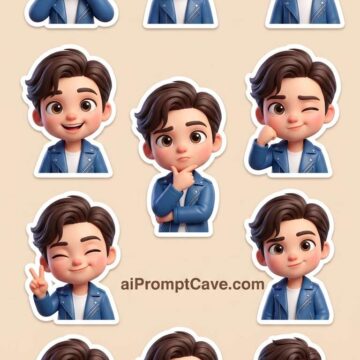 3D Chibi Cartoon Sticker Set Prompt - Free Ai Image Prompt