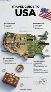 3D Travel Guide Infographic Map Cinematic Country Poster Design - Free Ai Image Prompt