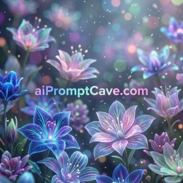 Alien Bokeh Flowers Dreamlike Fantasy Floral Scene Cinematic Glow - Free Ai Image Prompt