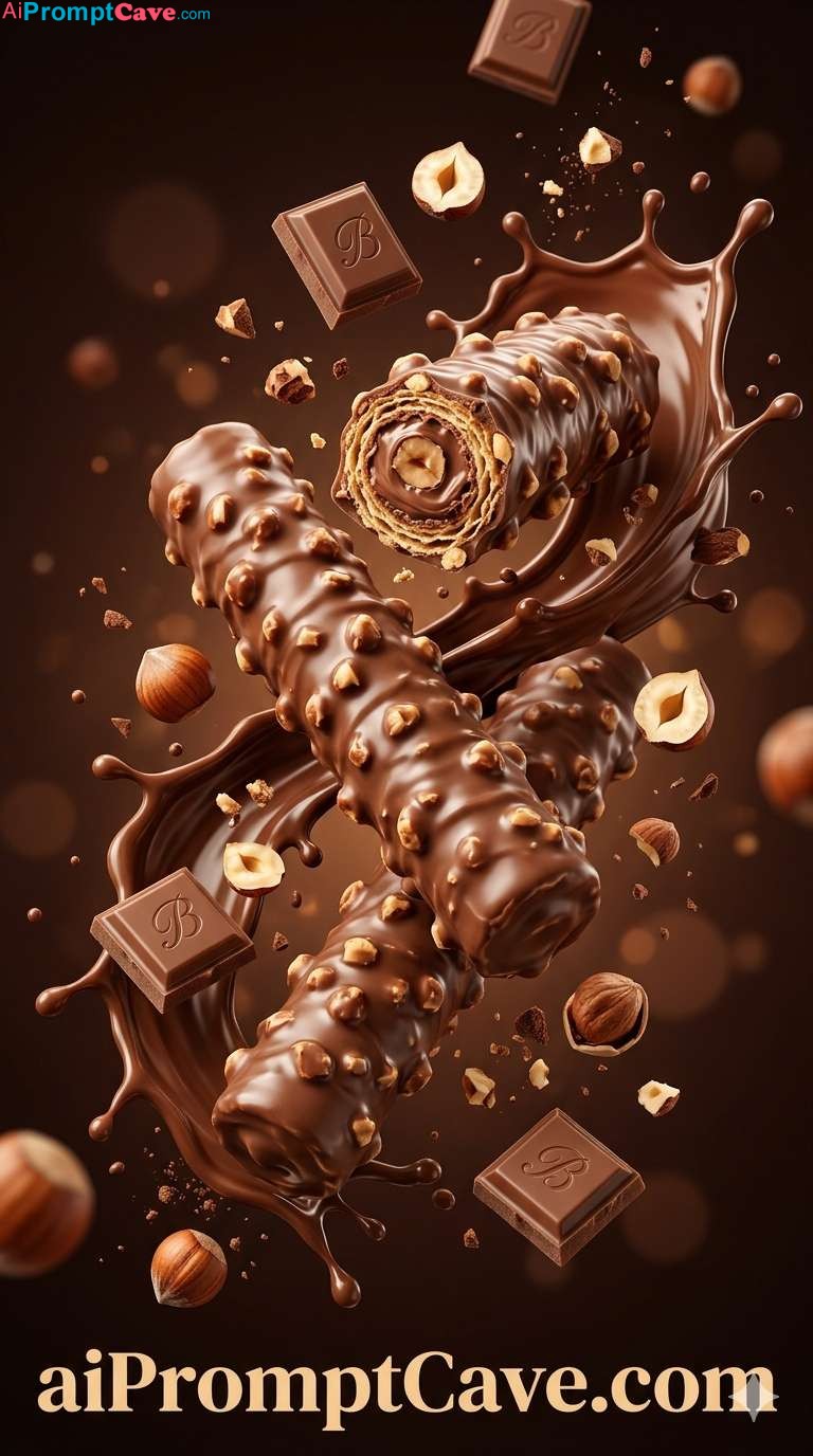 Chocolate Hazelnut Wafer Ad Prompt - Free Ai Image Prompt
