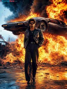 Cinematic 80s Action Explosion Sports Car Scene Prompt - Free Ai Image Prompt Cinematic 80s Action Explosion Sports Car Scene Prompt - Free Ai Image Prompt