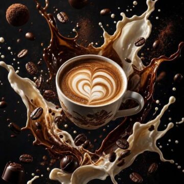 Cinematic Airborne Coffee Explosion Luxury Ad - Free Ai Image Prompt