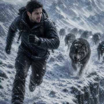 Cinematic Arctic Wolf Chase Survival Scene - Free Ai Image Prompt