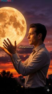 Cinematic Moon Holder Portrait - Free Ai Image Prompt