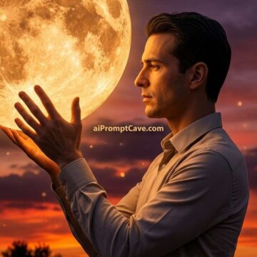 Cinematic Moon Holder Portrait - Free Ai Image Prompt