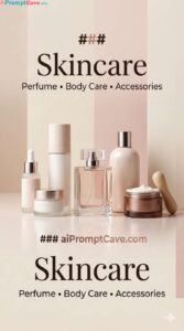 Cosmetics Store Banner Skincare Perfume Body Care Luxury Design - Free Ai Image Prompt
