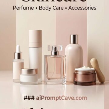 Cosmetics Store Banner Skincare Perfume Body Care Luxury Design - Free Ai Image Prompt