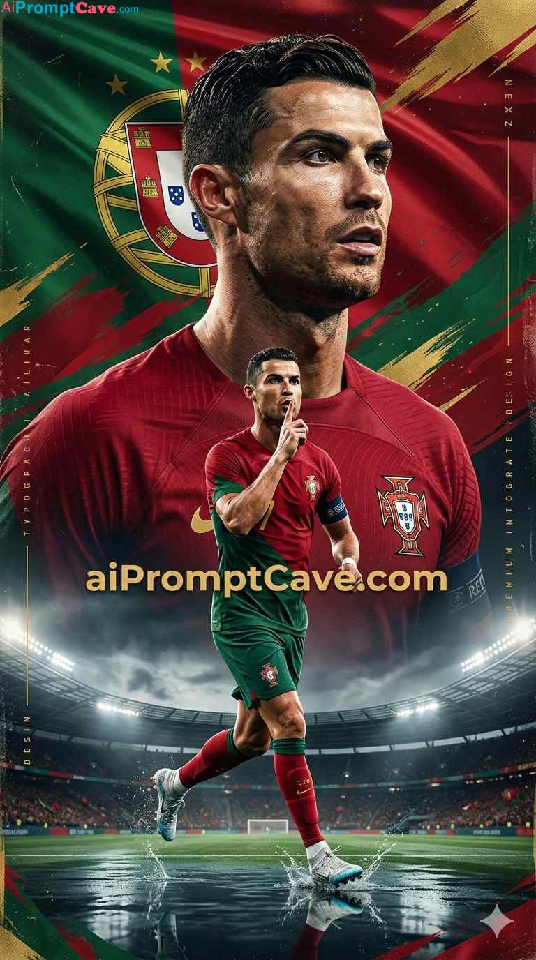 Cristiano Ronaldo Portugal Poster Prompt - Free Ai Image Prompt