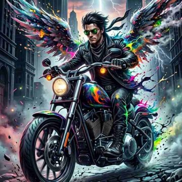 Dark Fantasy Angel Biker Prompt - Free Ai Image Prompt