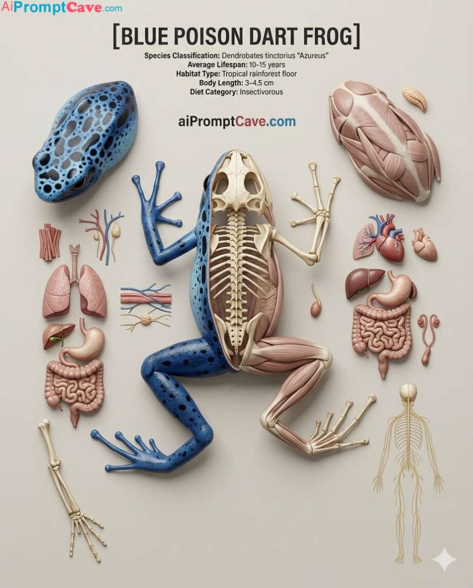 Exploded Frog Anatomy Diagram Prompt - Free Ai Image Prompt