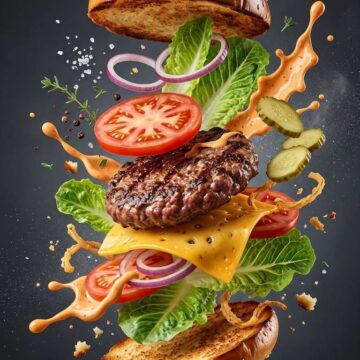 Exploding Edible Burger Prompt - Free Ai Image Prompt
