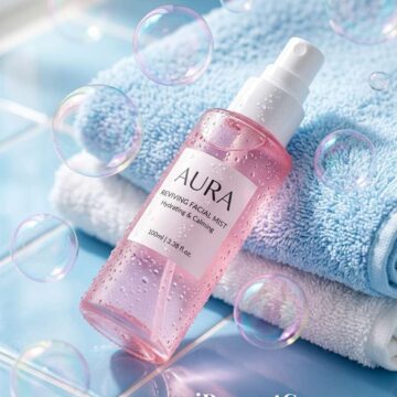 Facial Mist Bubbles Product Photography - Free Ai Image Prompt