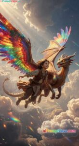 Fantasy Magical Kid Flying with Dragon - Free Ai Image Prompt