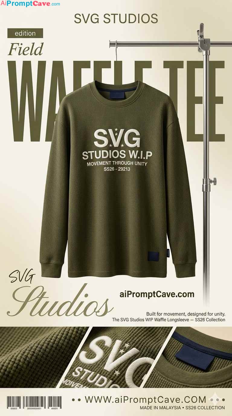 Fashion Tee Editorial Fashion Product Ad - Free Ai Prompt