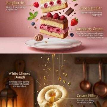 Floating Dessert Food Infographic Prompt - Free Ai Image Prompt