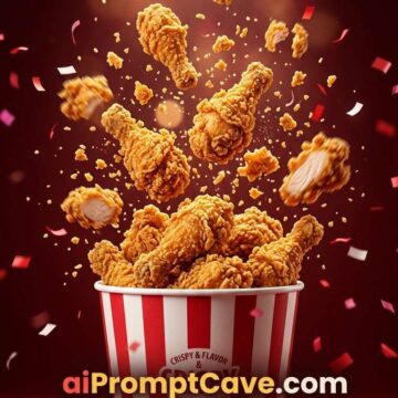 Floating Fried Chicken Prompt - Free Ai Image Prompt