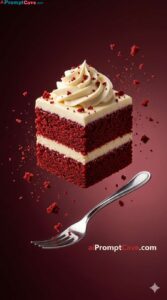 Floating Red Velvet Cake Commercial - Free Ai Image Prompt