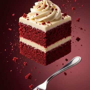 Floating Red Velvet Cake Commercial - Free Ai Image Prompt