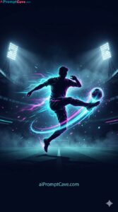 Football Neon Cyan Poster Prompt - Free Ai Image Prompt