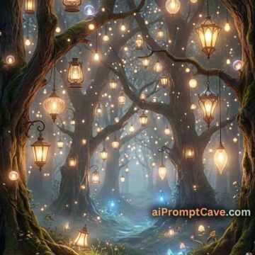 Forest of Lamp Trees Fantasy Prompt - Free Ai Image Prompt