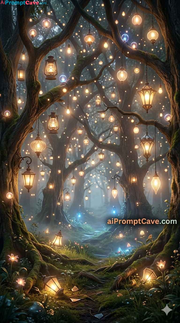 Forest of Lamp Trees Fantasy Prompt – Free Ai Image Prompt Forest of Lamp Trees Fantasy Prompt - Free Ai Image Prompt