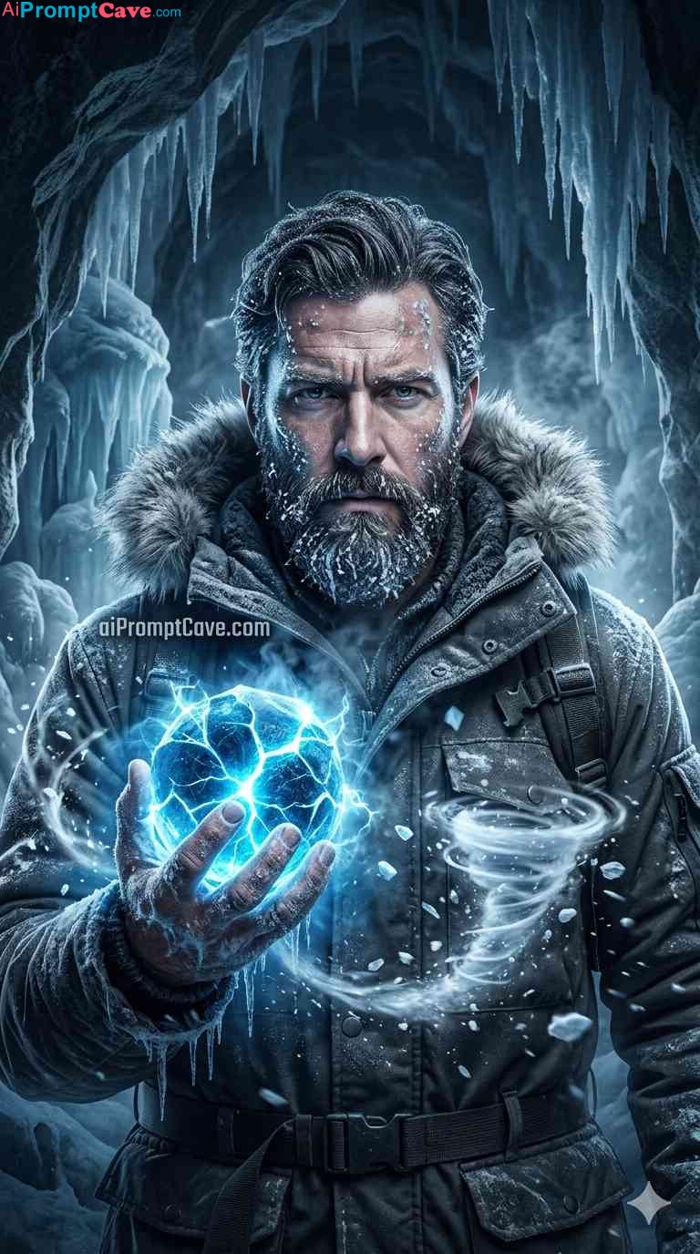 Frozen Ice Mage Cinematic Portrait - Free Ai Image Prompt