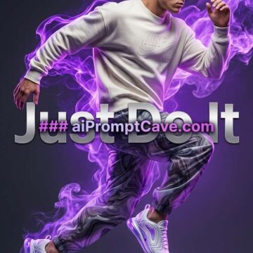 Futuristic Nike-Style Ad with Male Athlete & Energy Effects - Free Ai Image Prompt