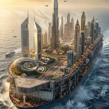 Giant Ship with Dubai City Prompt - Free Ai Image Prompt