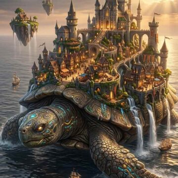 Giant Turtle City Fantasy AI Prompt - Free Ai Image Prompt