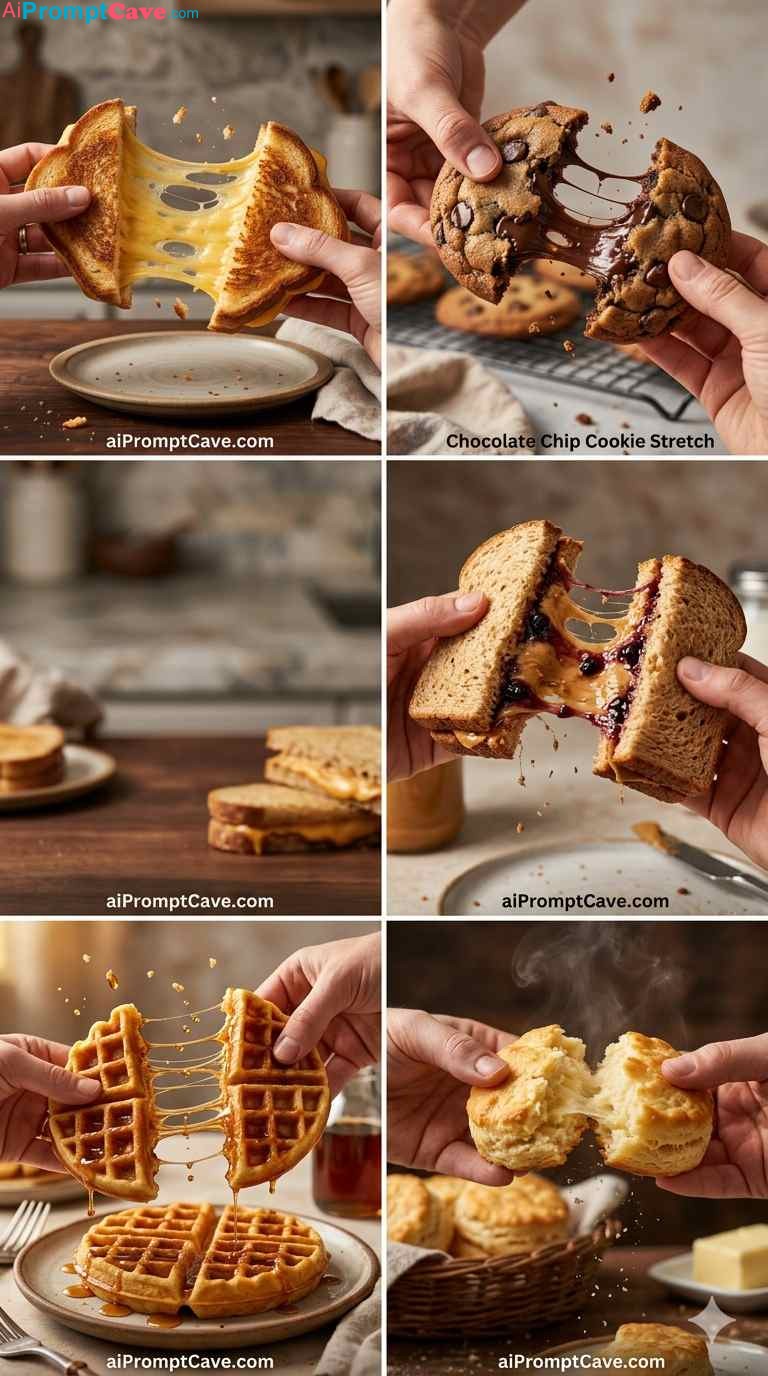 Gooey Food Pull Photography Prompt Series - Free Ai Image Prompt
