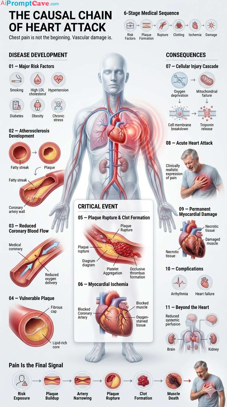 Heart Attack Medical Infographic Prompt - Free Ai Image Prompt
