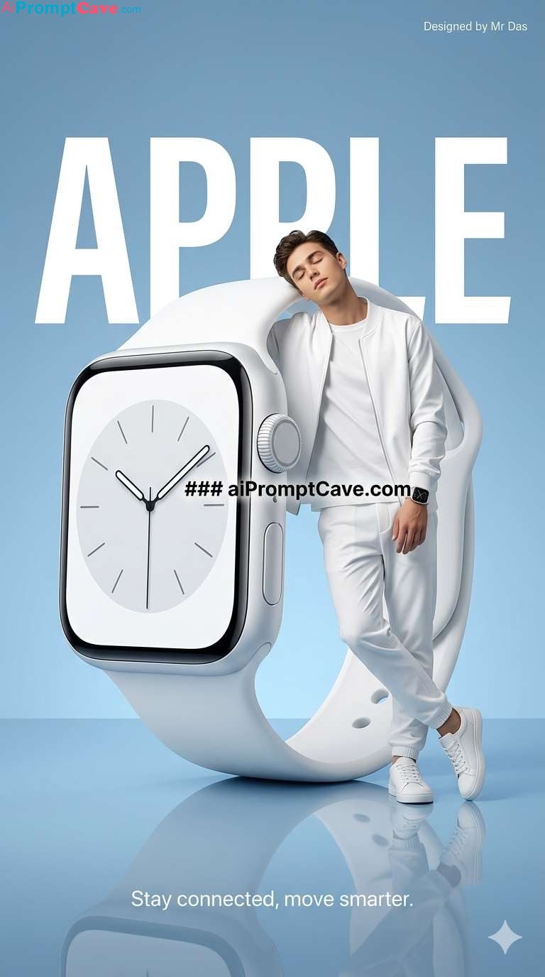 How to Make an Apple Smartwatch Ad Photo Shot - Free Ai Image Prompt