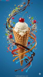 Ice Cream Cone Macro Prompt - Free Ai Image Prompt