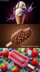 Ice Cream Dessert Commercial Photography - Free Ai Image Prompt