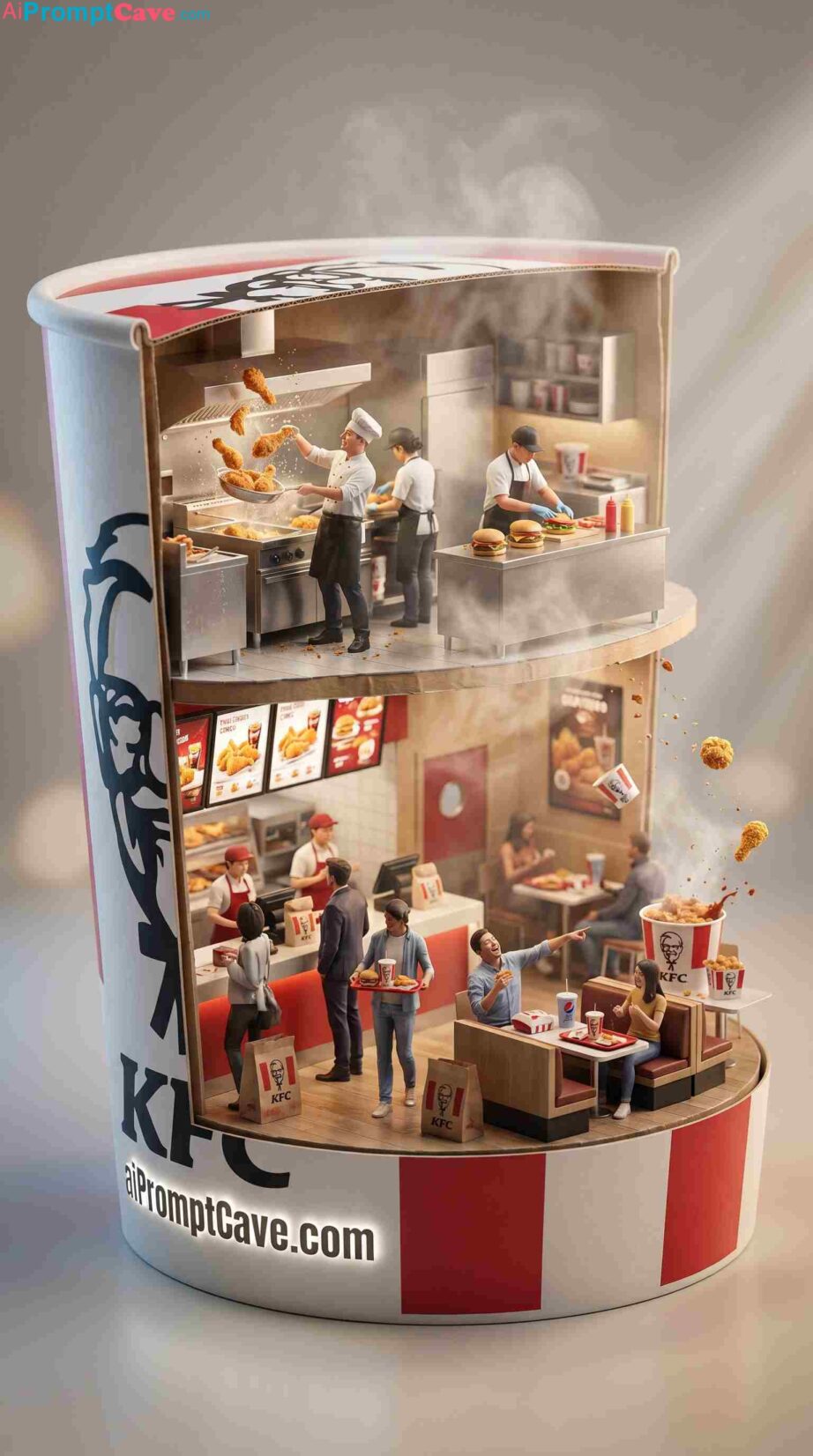 KFC Store Inside KFC Bucket - Free Ai Image Prompt
