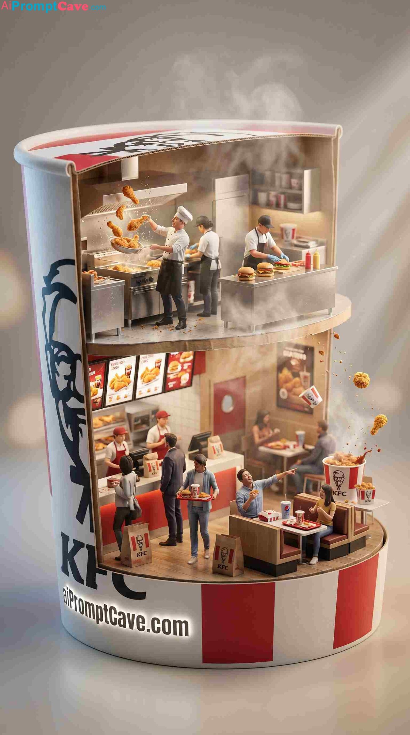 KFC Store Inside KFC Bucket - Free Ai Image Prompt