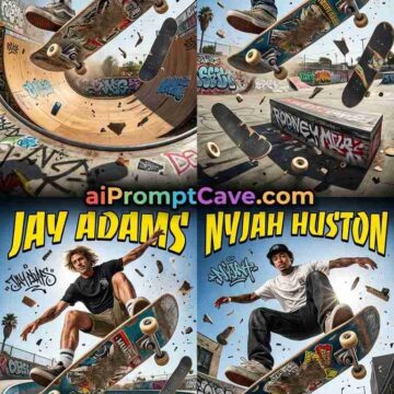 Legendary Skateboarders 2x2 Grid Prompt - Free Ai Image Prompt