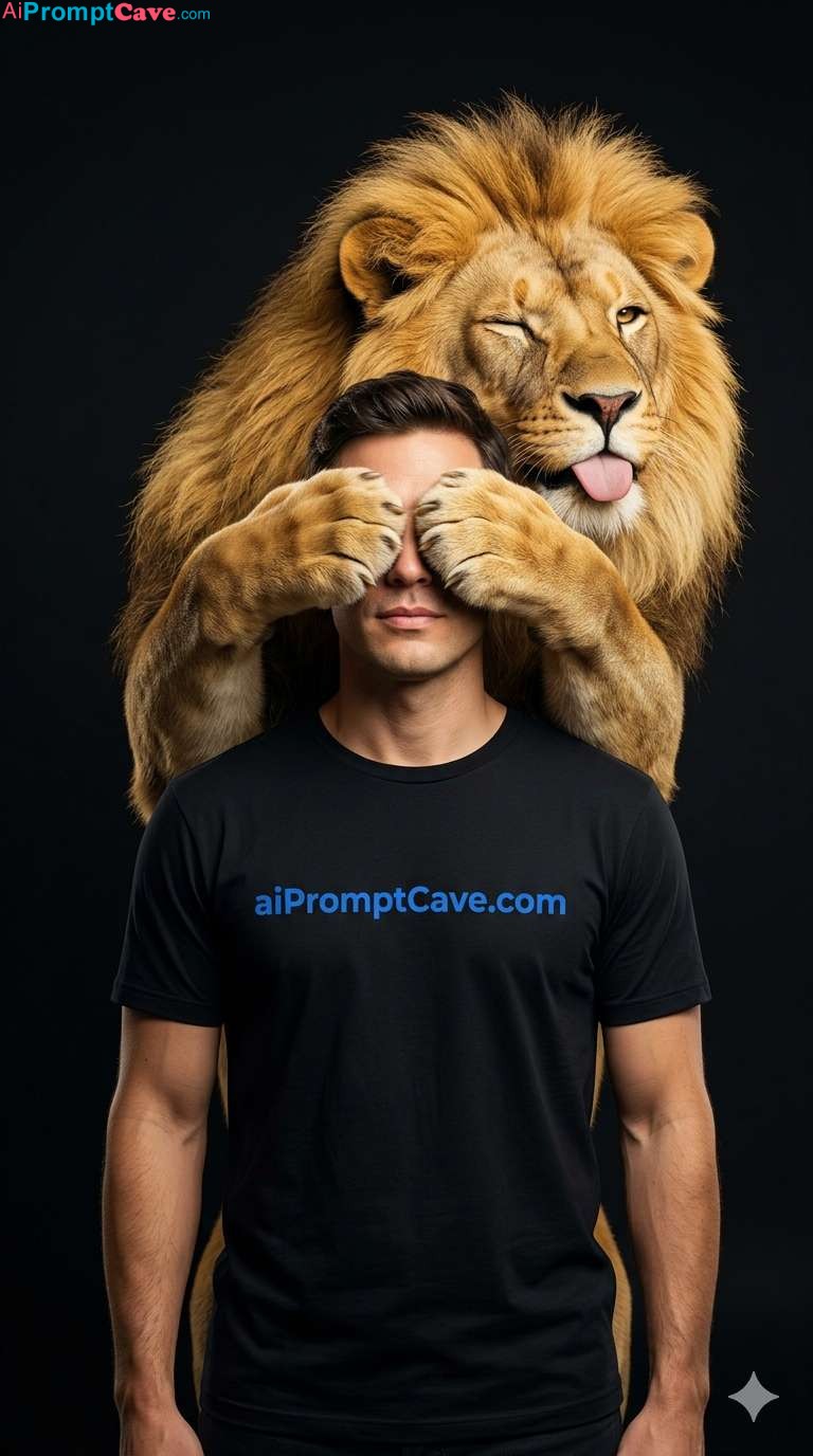 Lion Peekaboo Prompt - Free Ai Image Prompt