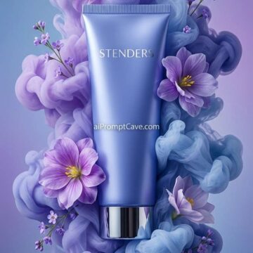 Luxury Blue-Violet Cosmetic Ad - Free Ai Image PromptqqqqLuxury Blue-Violet Cosmetic Ad - Free Ai Image Prompt
