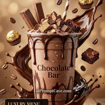 Luxury Chocolate Milkshake Poster Prompt for Premium Café Ads - Free Ai Image Prompt
