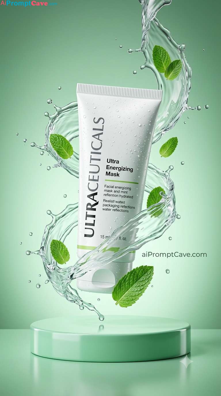 Luxury Facial Mask Product Photography Prompt for Premium Cosmetic Ads - Free Ai Image Prompt