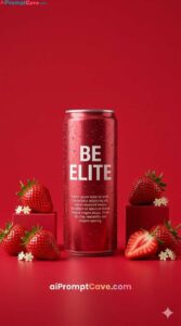 Luxury Strawberry Sparkling Water Commercial Prompt - Free Ai Image Prompt