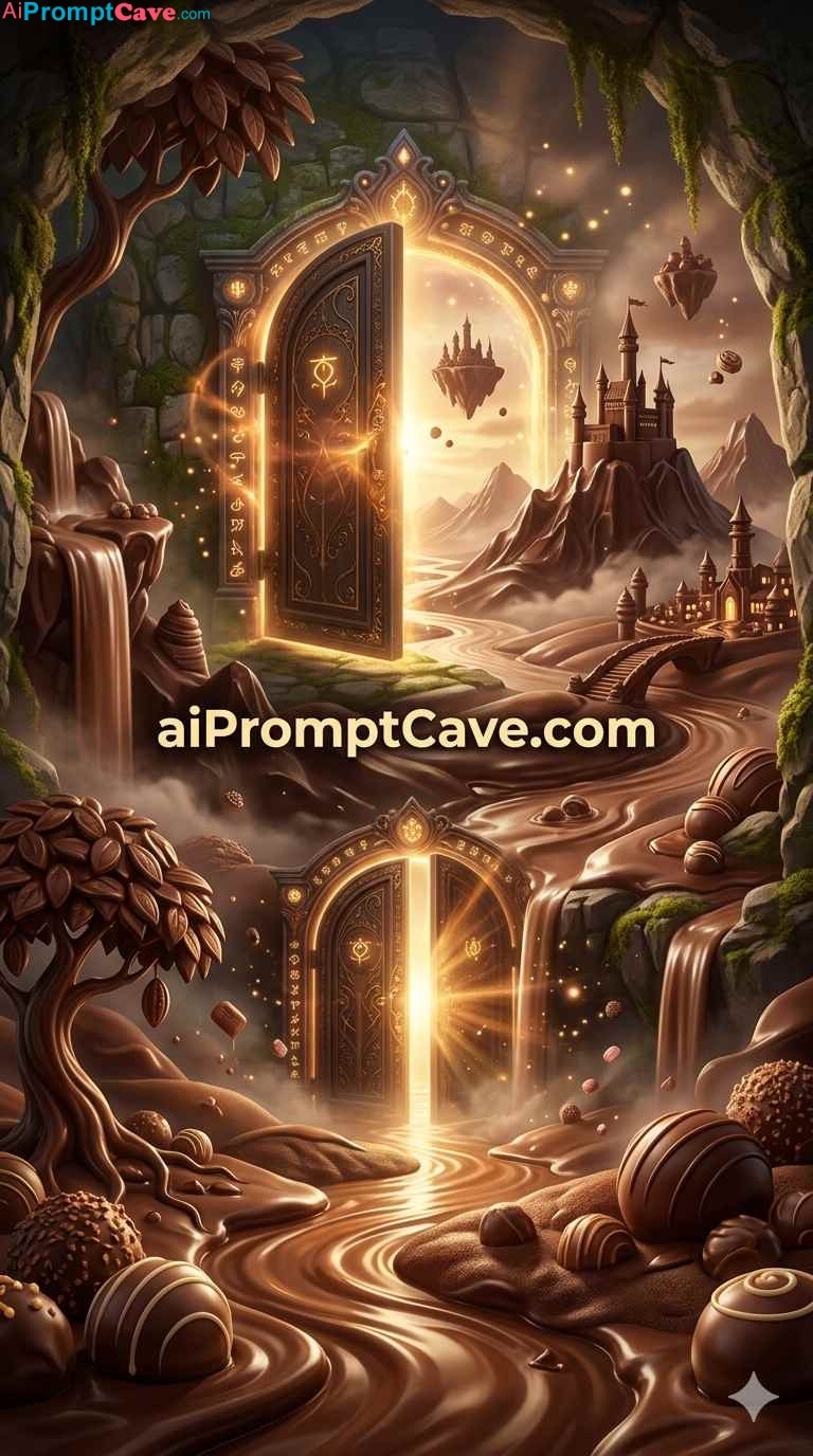 Magical Chocolate World Fantasy Prompt - Free Ai Image Prompt