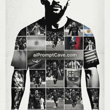 Messi Dual Exposure Sports Poster - Free Ai Image Prompt