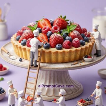 Miniature Pastry Chefs Berry Tart - Free Ai Image Prompt