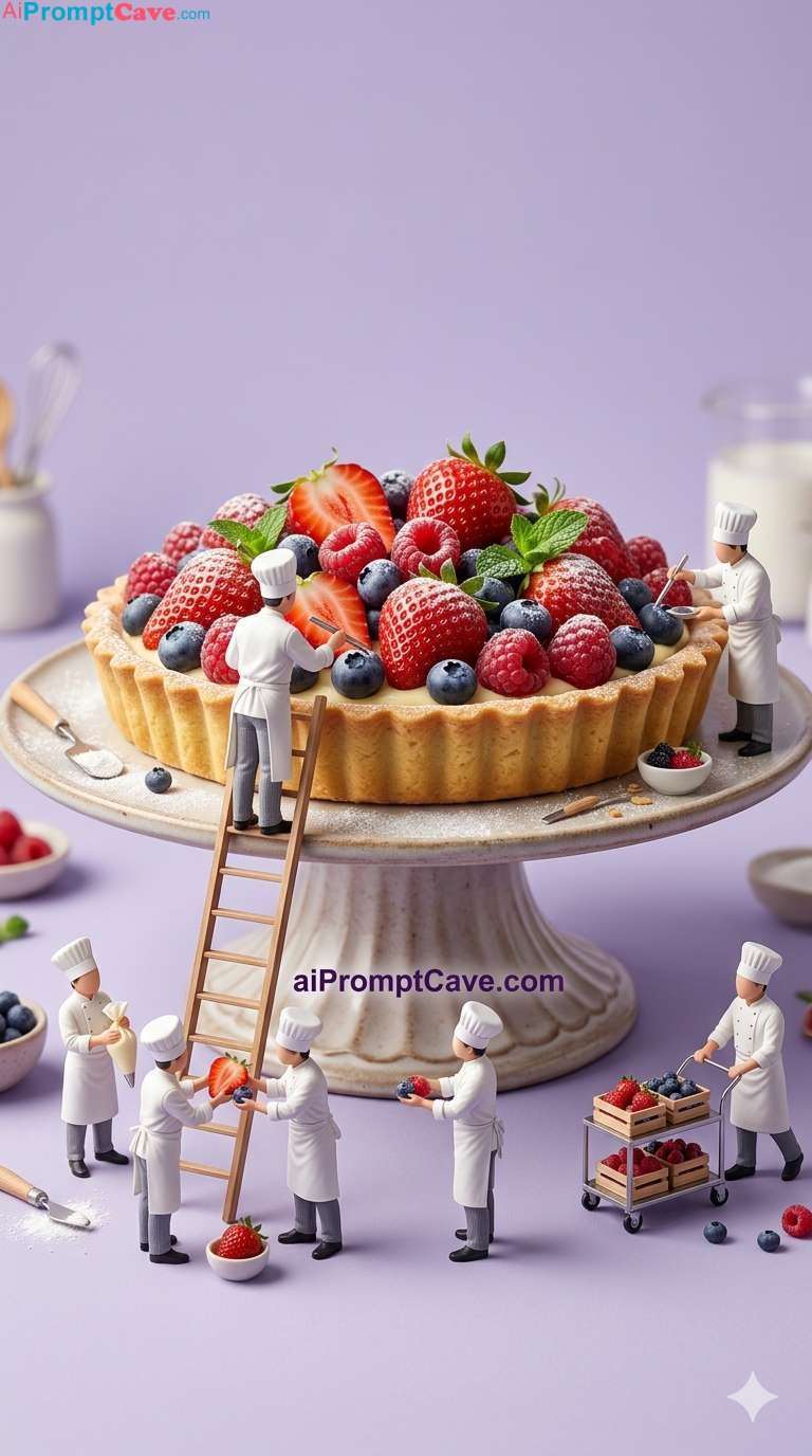 Miniature Pastry Chefs Berry Tart – Free Ai Image Prompt Miniature Pastry Chefs Berry Tart - Free Ai Image Prompt